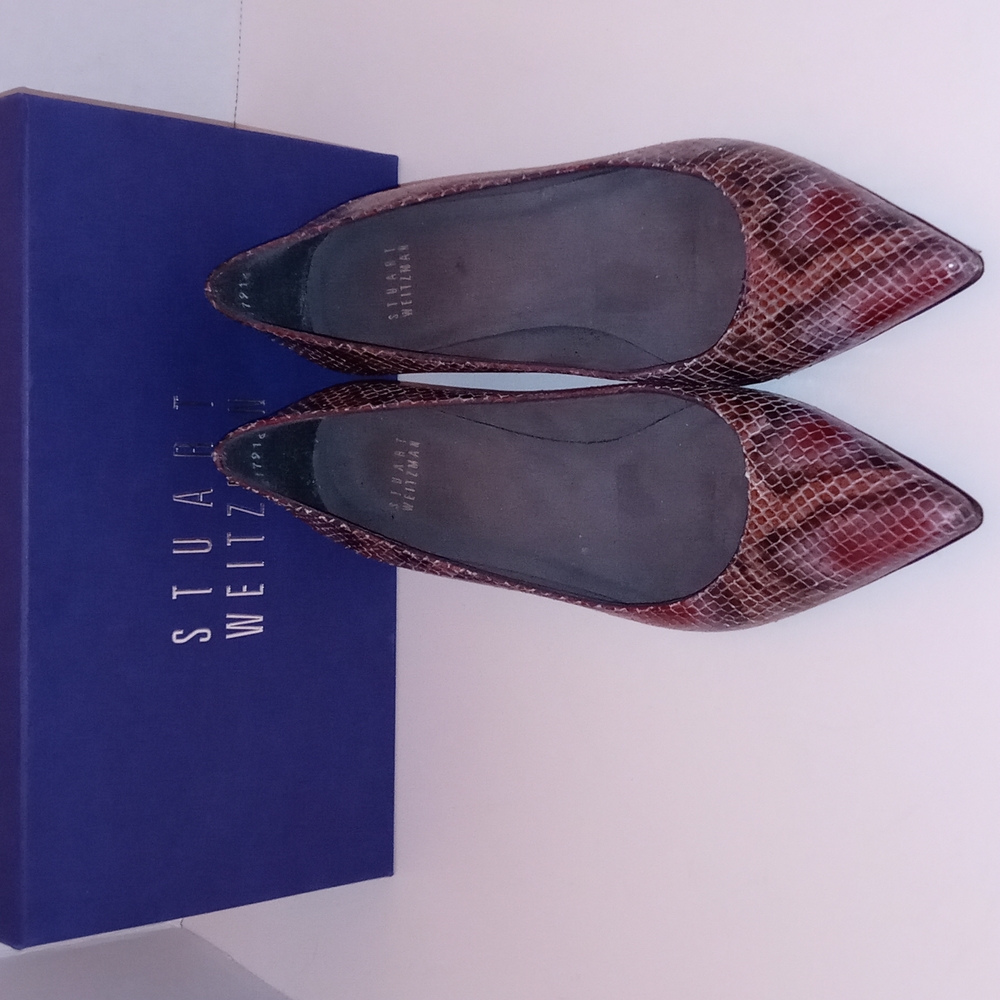 Stuart Weitzman Merlot Pearl Python Heels - image 6